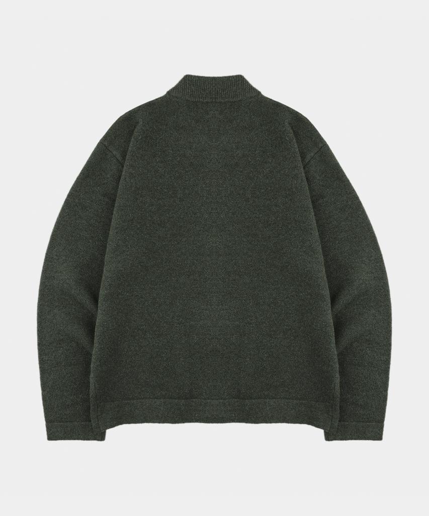 Скрытый шерстяной вязаный жакет LETTERCOMO Signature Хаки