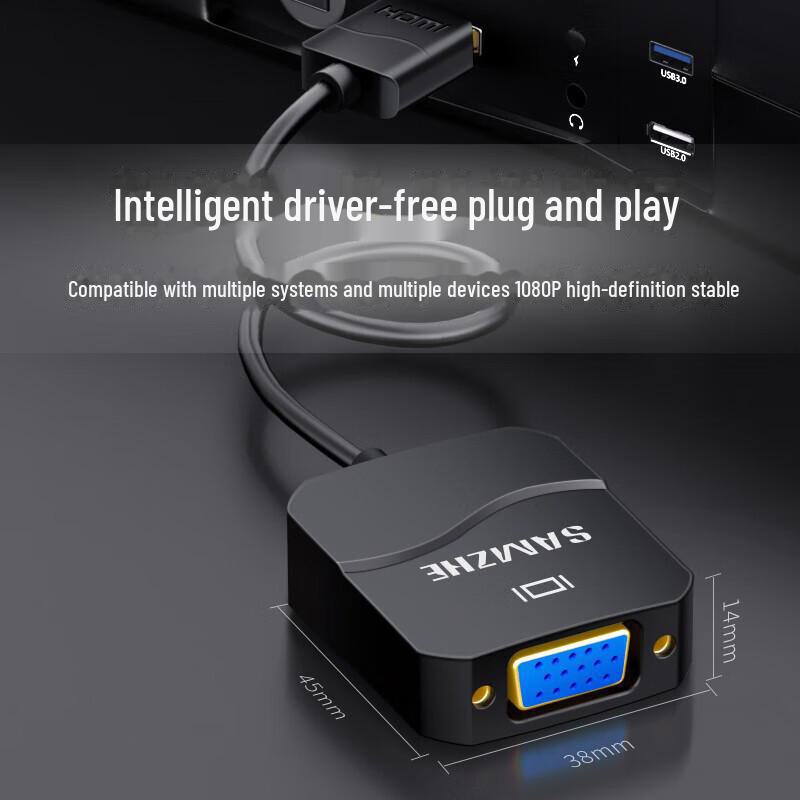 Shanze HDMI to VGA HD Video Converter Cable для подключения компьютера и телевизора