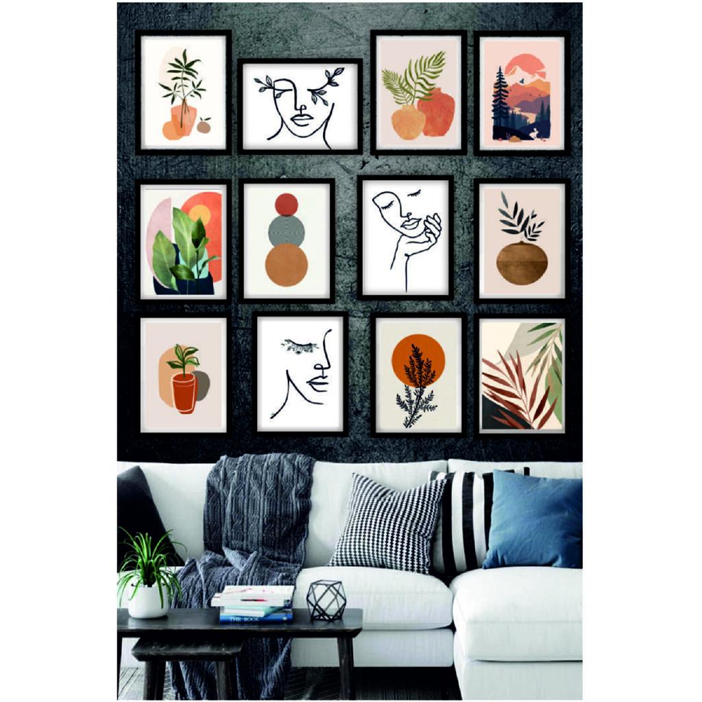Gift Home Decoration, Living Room, Office, Wall Paintings Bedroom Mdf Painting Set 12 Pieces Decorated