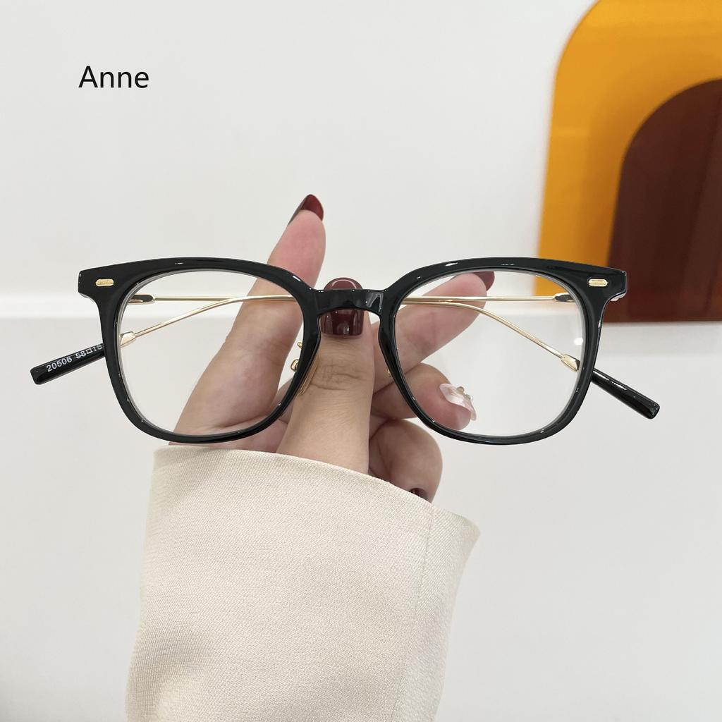 Retro  Metal Square Myopia Glasses Women Frame Rivets Decoration Anti Blue Light Men Optical Frame Computer Glasses