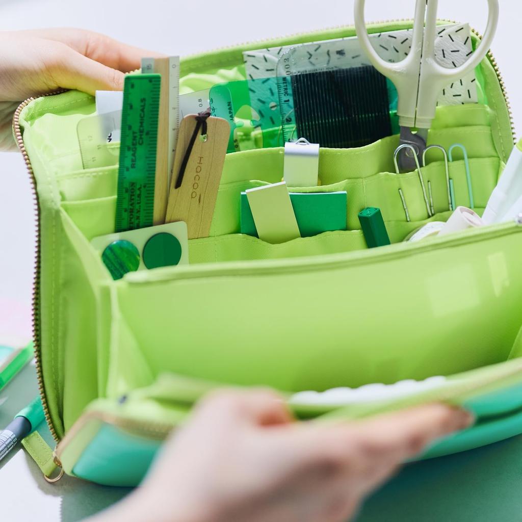 Косметичка Hobonichi с большим ящиком/Аква-лайм