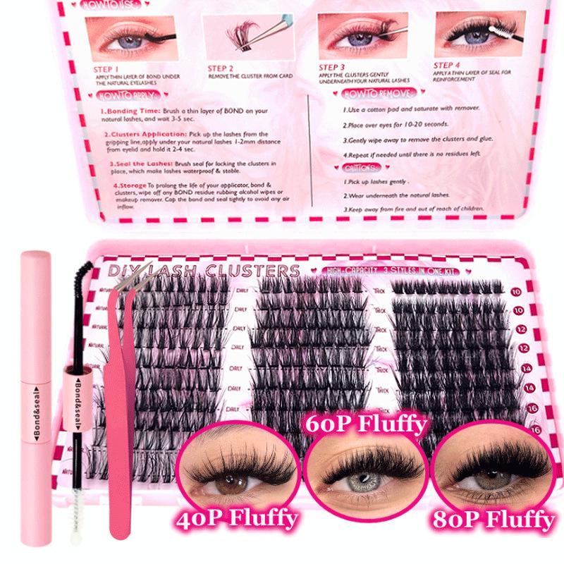 Пушистые накладные ресницы 40D/60D/80D Набор для красоты и личной гигиены