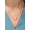 925 Sterling Silver Rose Three Star Necklace