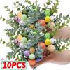 1/5/10PCS Happy Easter Artificial Egg Flower Branch Bird Eggs Fake Plant  Easter Home Party Supplies
