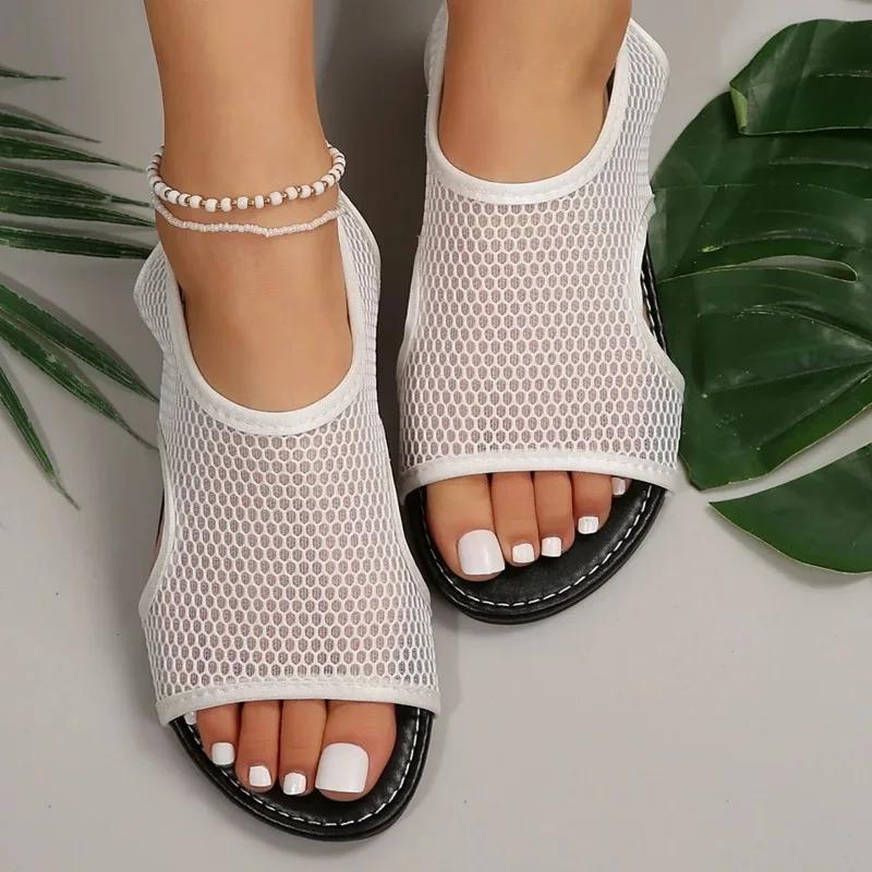 Летние женские сандалии на плоской подошве, пляжные сандалии из пеньковой веревки, уличные универсальные повседневные тапочки, женские сандалии большого размера