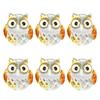 Four Cart Cute Handmade Glass Owl, Yellow, Set of 3