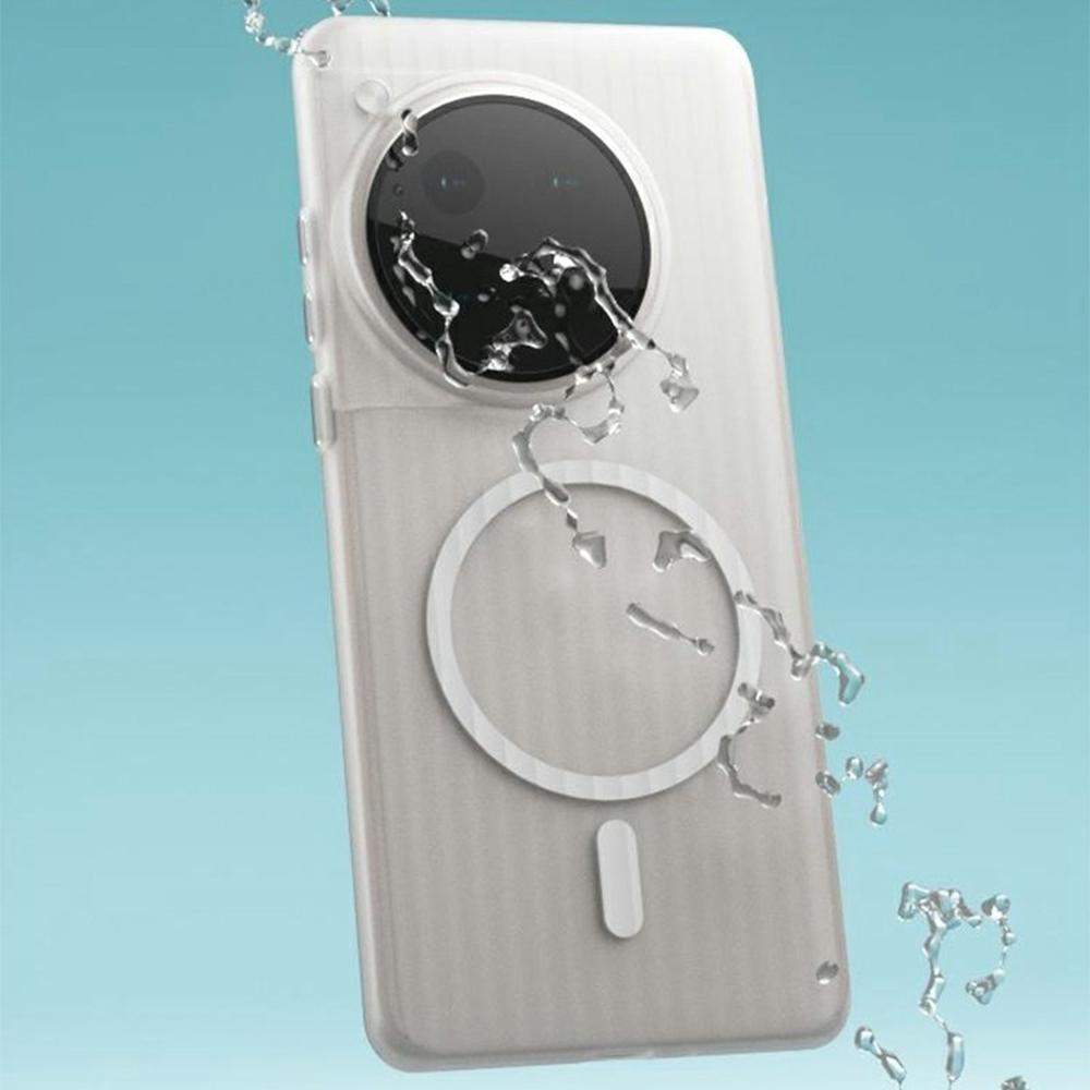 For OnePlus 12 5G Magnetic Case Corrugated Texture Hard PC Phone Cover