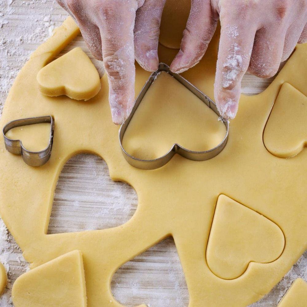 5Pcs Stainless Steel Heart Cookie Cutter Set Pentagram Shaped Pastry Cutters  Cookie Making