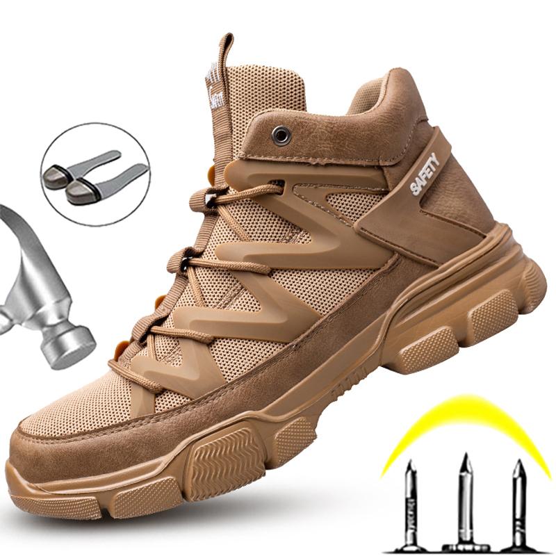 Lightweight Safety Shoes Boots Work Sneakers Steel Toe Shoes Indestructible Protection Shoes Men Puncture-Proof Work Shoes 2024