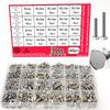 640pcs stainless steel hex bolt, nut, and washer set, M3-M4-M5-M6 full thread, grade 8.8/10.9, SUS, A2/A4 marine grade.