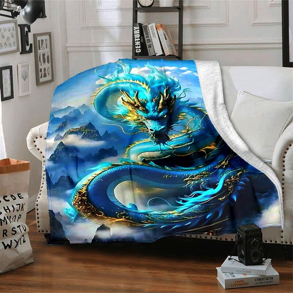 1pc Dragon Fantasy Artwork Blanket - Perfect Gift for Birthdays, Christmas & Halloween- Soft, Warm & Versatile yy250909202