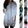 Women's Casual 3/4 Sleeve Shirts Fashion Print Tunic Tops With Pockets