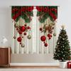 A Set Of 2 Christmas Tree Printed Curtain Sets, Suitable For Living Room, Kitchen, Bedroom, Bathroom, Dining Room And Home Decoration