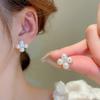 1 пара простых цветочных жемчужных сережек, модные белые серьги с имитацией жемчуга для женщин, элегантные свадебные украшения
