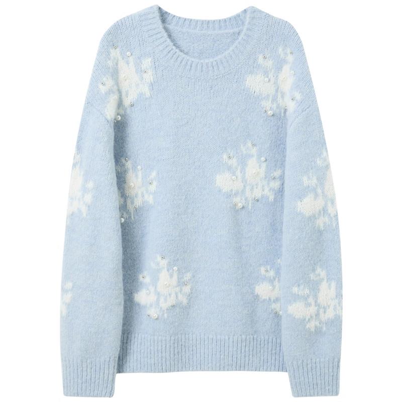 Sancai Women's 2025 Winter Drop Shoulder Knit Sweater