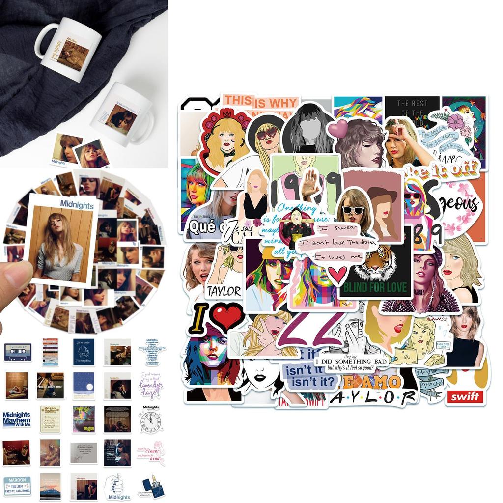 Stylish Taylor Swift Music Album Stickers Waterproof Diy For Luggage Guitar Skateboard Phone Case Water Bottle