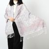 Ethnic Style Women Jacquard Scarf Cotton Print Long Wrap Shawl Casual Fringed Scarves