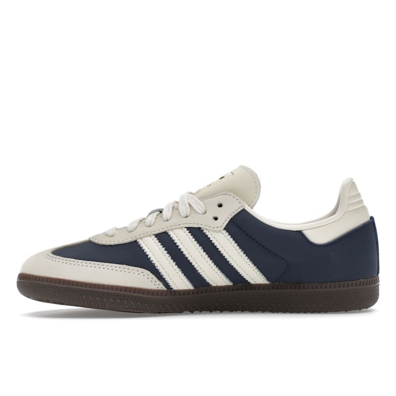 Adidas Samba OG Night Indigo Crew White Женские кроссовки Сине-кремово-бело-золотые-металлические IG1968