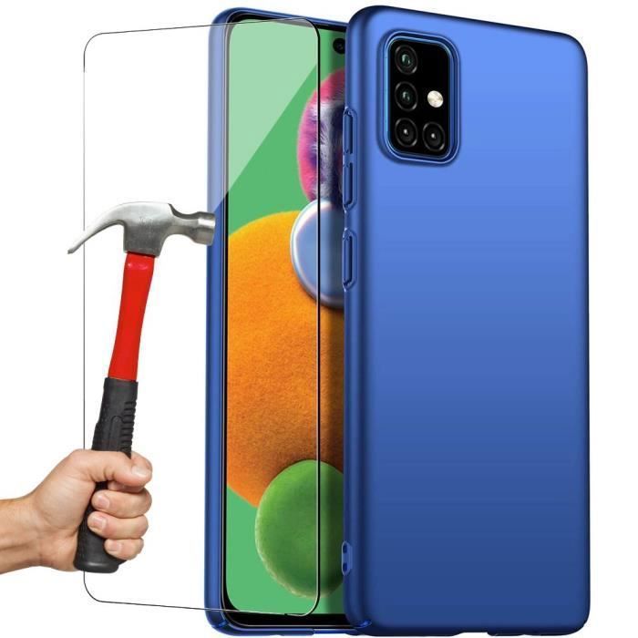 Protective Case - PROSHOP - for Samsung Galaxy A51 - Flexible - Blue - 2 Tempered Glass Included