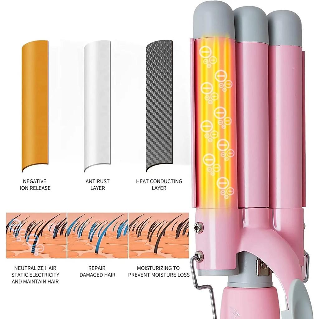 ЖК-щипцы для завивки волос, профессиональные керамические щипцы для завивки волос, 3-х цилиндрические щипцы для завивки волос, модные инструменты для укладки волос