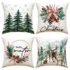 New Christmas Pillow Cover Pine Cone Candlestick Print Pillow Cover Bedroom Cushion Cover Living Room Sofa Pillow