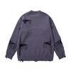2025 Streetwear Skull Graphic Knit Sweater Men Women Oversized Thick Warm Hip Hop Sweatshirt