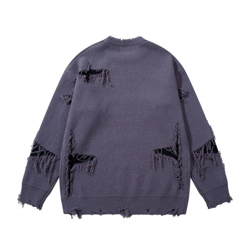 2025 Streetwear Skull Graphic Knit Sweater Men Women Oversized Thick Warm Hip Hop Sweatshirt