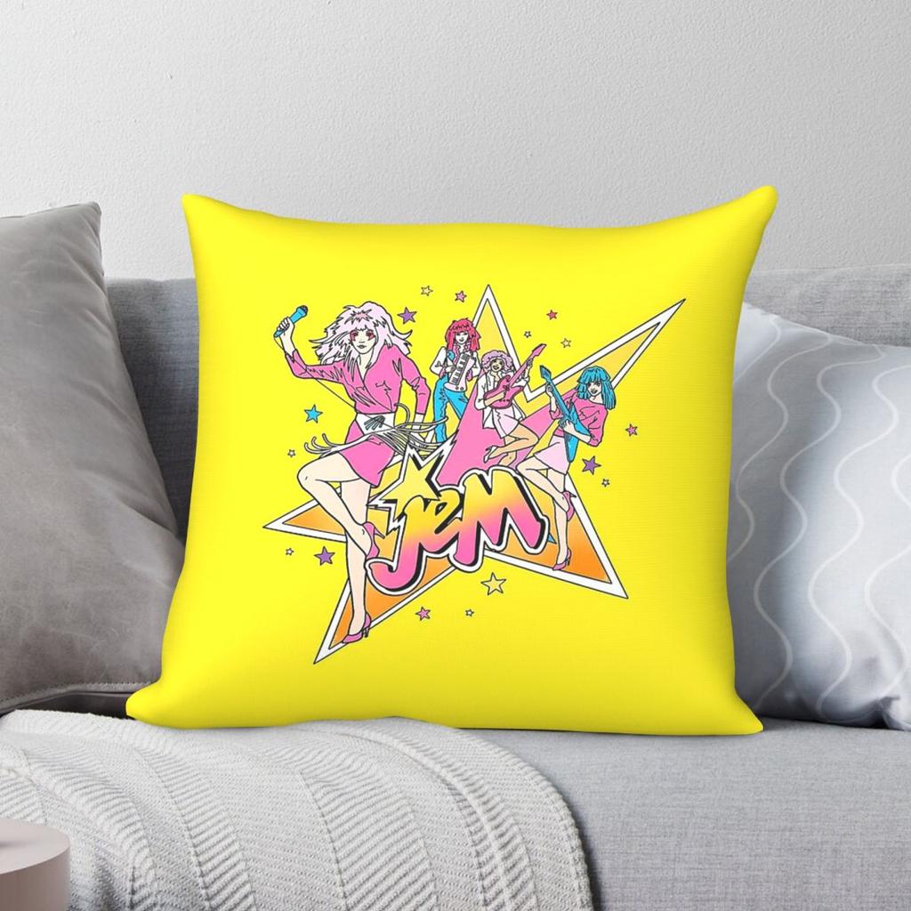 Jem And The Holograms Pillowcase Polyester Linen Velvet Pattern Zip Decor Throw Pillow Case Sofa Cushion Cover