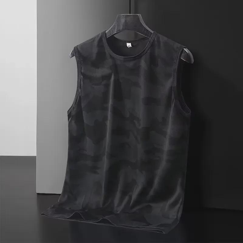 Мужская быстросохнущая майка без рукавов для фитнеса и свободная спортивная футболка с коротким рукавом