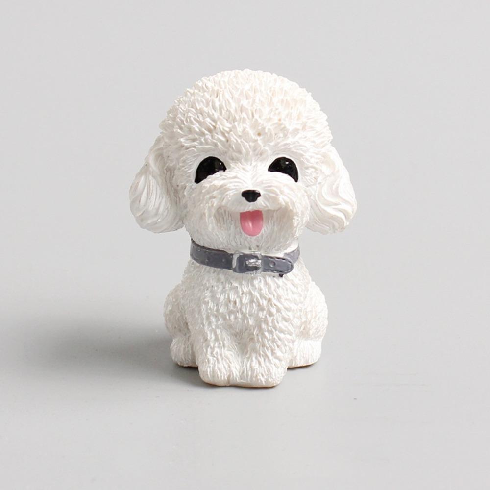 Cute Simulated Dog Figurine Resin Dog Ornament Car Accessories Dog Animal Model  Children Kids