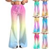 Women's Fashion Loose Drawstring Waist Gradient Printed Casual Sports Pants Casual Flared Pants