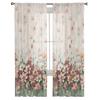 Цветы и растения, градиентные оконные тюлевые шторы для гостиной, кухни, современные оконные занавески, вуали