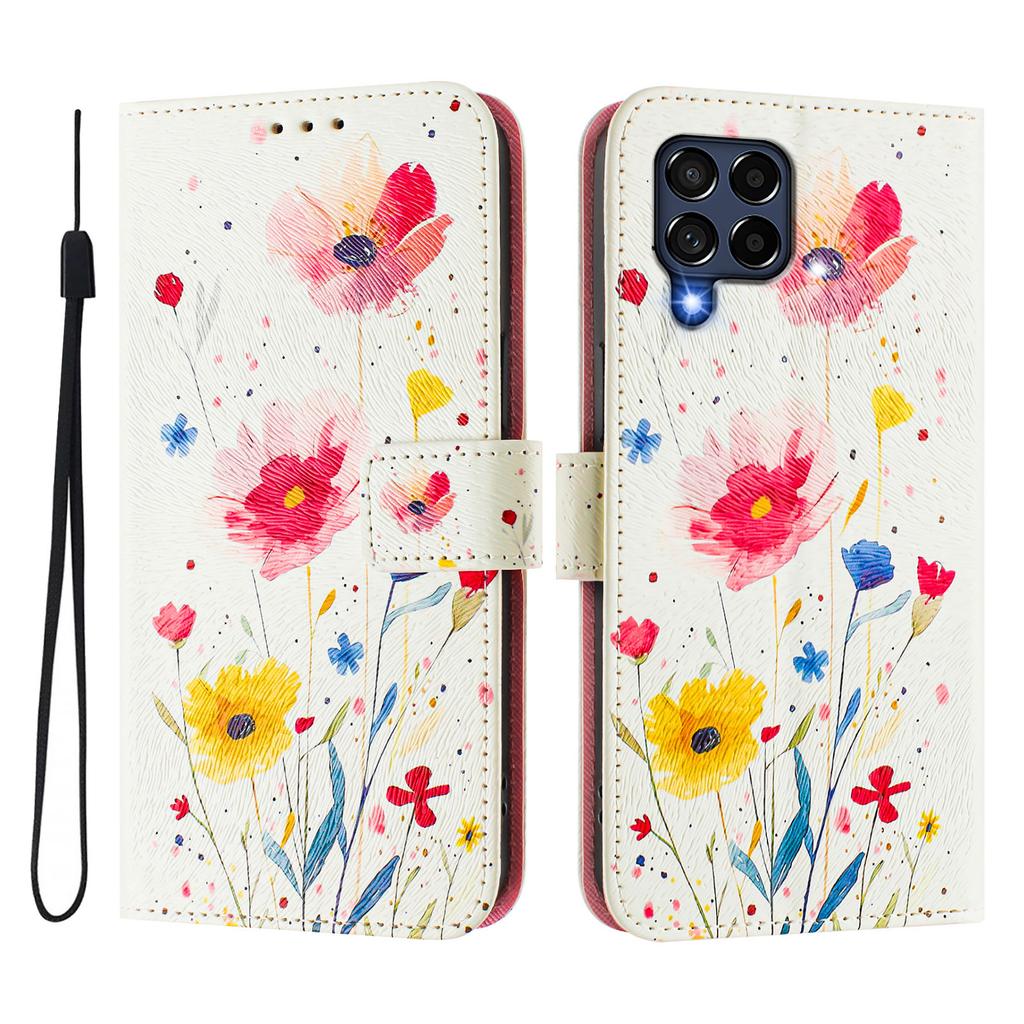 Flower Family Forest Luxury Painted Leather Case Wallet PU Leather Book Style Cover for Samsung Galaxy S21 S22 S23 S24,A13 A15 A16 A06 A54...