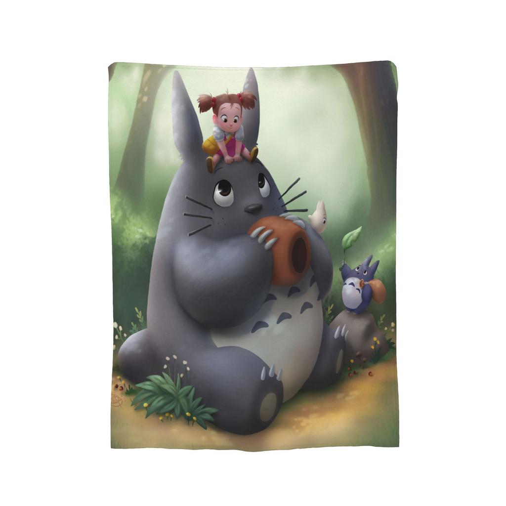 Anime Tonari No Totoro blanket Cover Fleece T-Totoros Cute Warm Throw blanket for Home Couch Bedroom Quilt