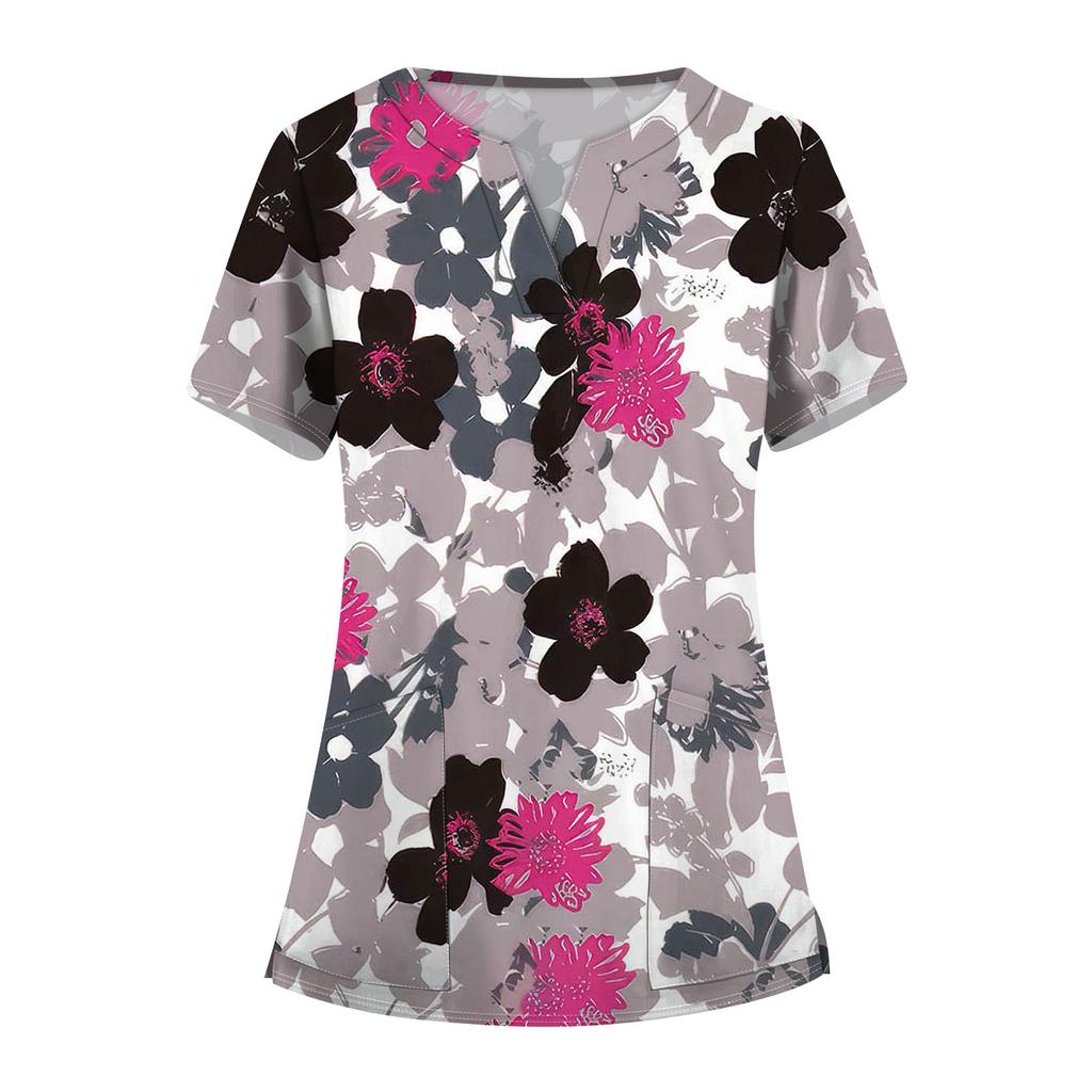 Женские модные комбинезоны с коротким рукавом и V-образным вырезом, с карманами, с принтом, топы, одежда