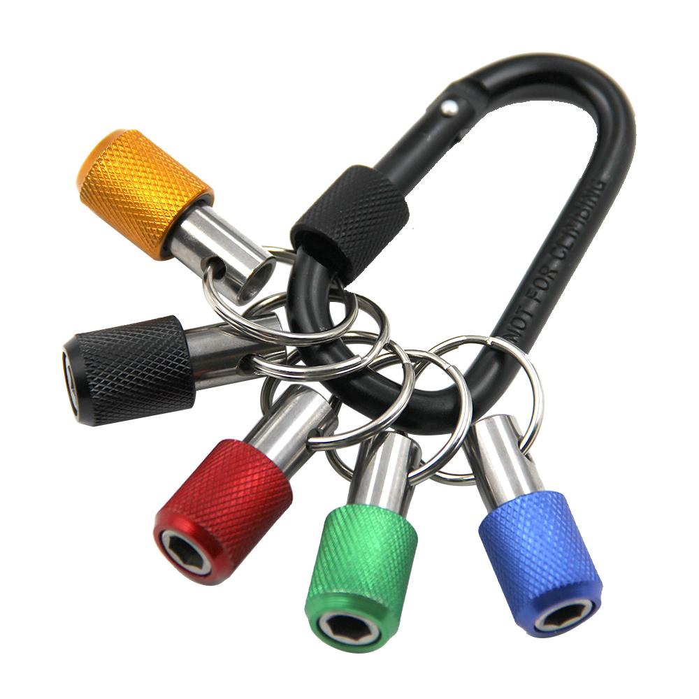 5pc color key chain quick-change extension rod 1/4 hexagon handle screwdriver quick-release sleeve change-over rod tool set