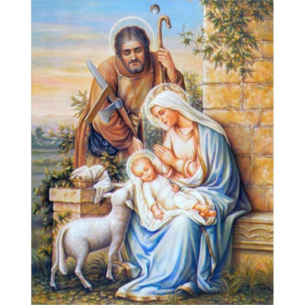5D Diy Diamond Painting Religious Mother And Child Diamond Cross Stitch Diamond Art Mosaic Home Decoration Gift