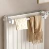 Clothes Drying Rack for Radiators 0.3-2m Carbon Steel Dual Poles Easy No-Drilling