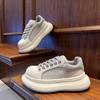 Kids Breathable Mesh Sneakers With Chunky Sole Trendy Low Top Casual Shoes Boys