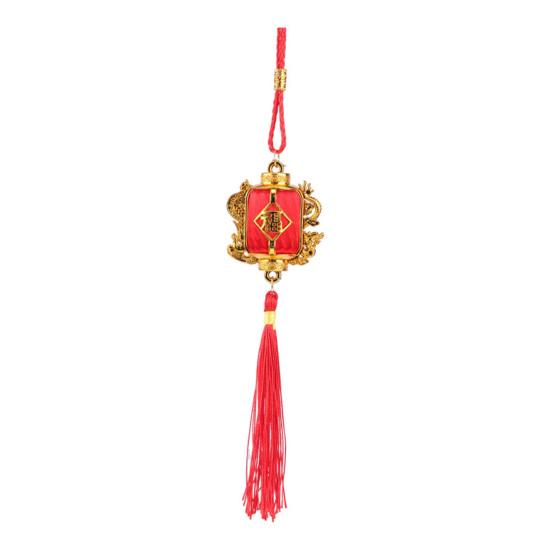 Red Lucky Hanging Lanterns Mini Chinese New Year Lantern Decoration with Tassel for Spring Festival Wedding Party Decor