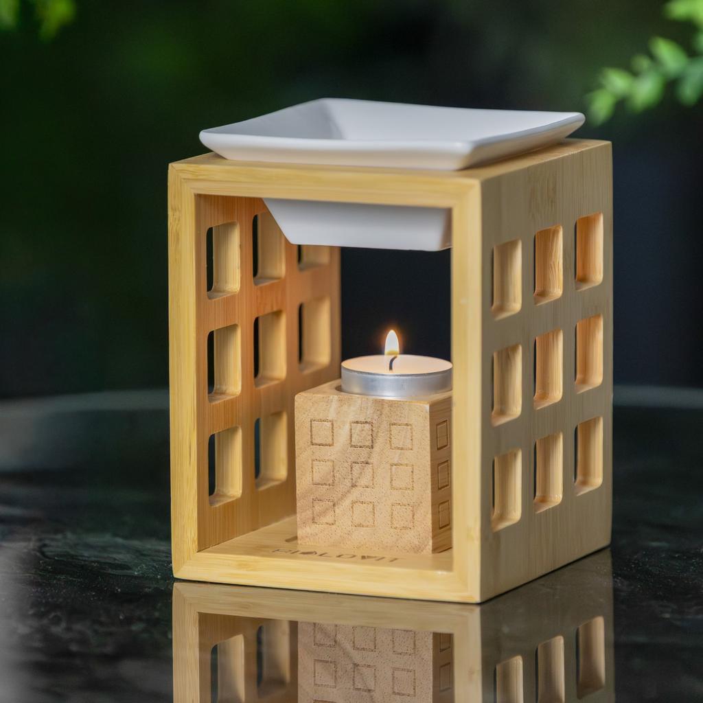 Bilovit Bamboo and Ceramic Essential Oil Aroma Burner