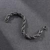Retro Black Dotted Hip Hop Thick Twist Chain Titanium Steel Men 'S Bracelet Necklace 