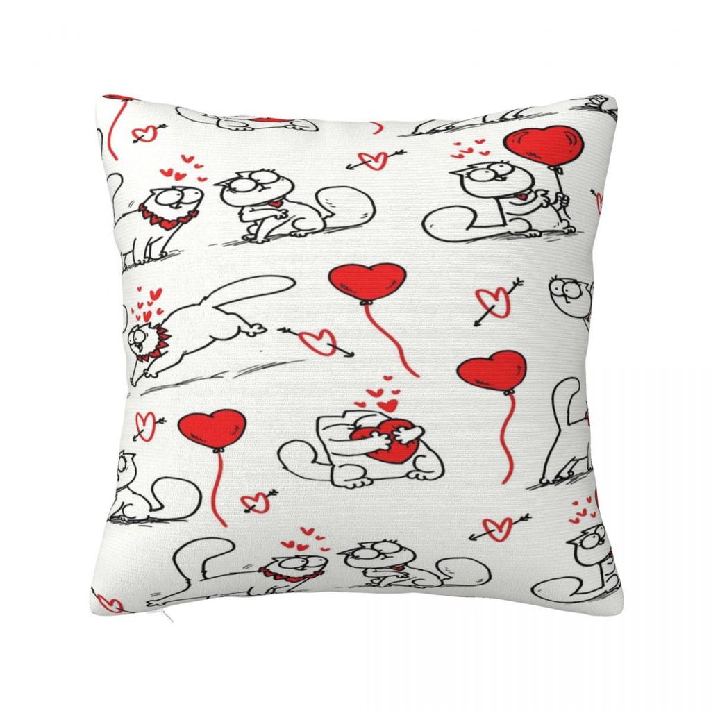 Trendy Living Room Simons Cartoon Cat Catsdecorations Pillowcase Merch Pillow Covers Square Multiple Sizes