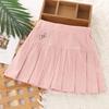 Girls' Summer Midi Pleated Skirt with Anti-Exposure Shorts