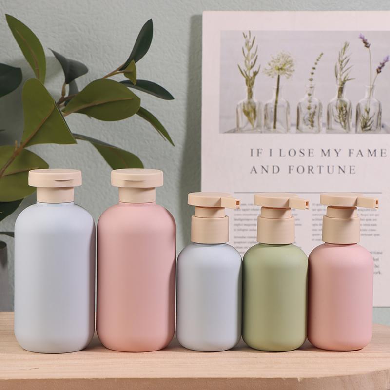 2 шт. 100/200 мл Синий Зеленый Розовый Пустой Пластиковый Флакон с Дозатором для Лосьона Шампуня Флакон с Крышкой Флип Косметические Контейнеры Многоразовые Флаконы