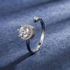 New Cute Copper Plated Real Gold Women's Ring Rotating Open Exquisite Geometric Jewelry