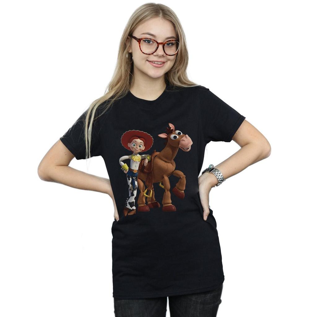 Disney Womens/Ladies Toy Story 4 Jessie And Bullseye Cotton Boyfriend T-Shirt