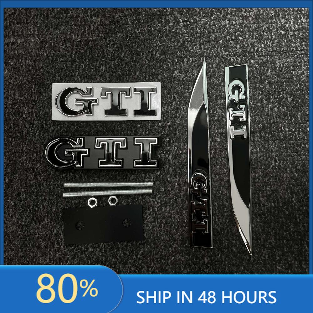 BSH1 For VOLKSWAGEN VW GTI 3Pcs 3D Metal Car Trunk Logo Sticker Grill Emblems Badge Decals For VW Golf 2 3 4 5 6 8 MK2 MK3 MK4 MK5 MK in2