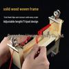 Handmade DIY Red Rope Bracelet Weaving Tool – Beginner's Solid Wood Frame for Jewelry Crafting