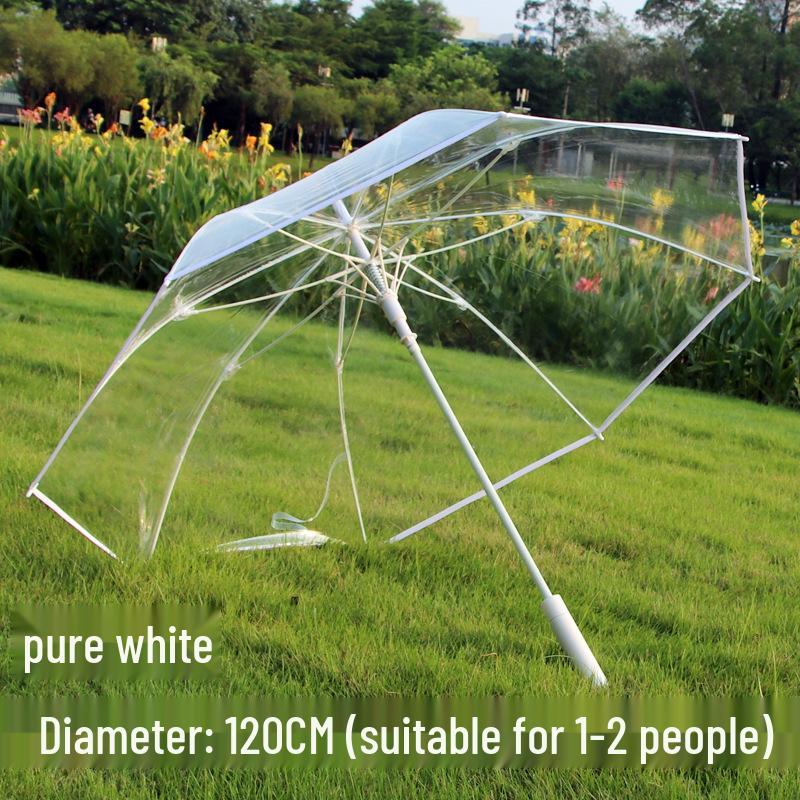Eco-friendly Large PVC Transparent Golf Umbrella - Windproof, Rainproof, Sturdy, Long Handle with Print Logo